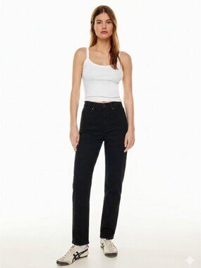 Aritzia Levis 80s‎ Mom Jean Stonewash BLACK Denim High Rise Vintage loose Fit 30